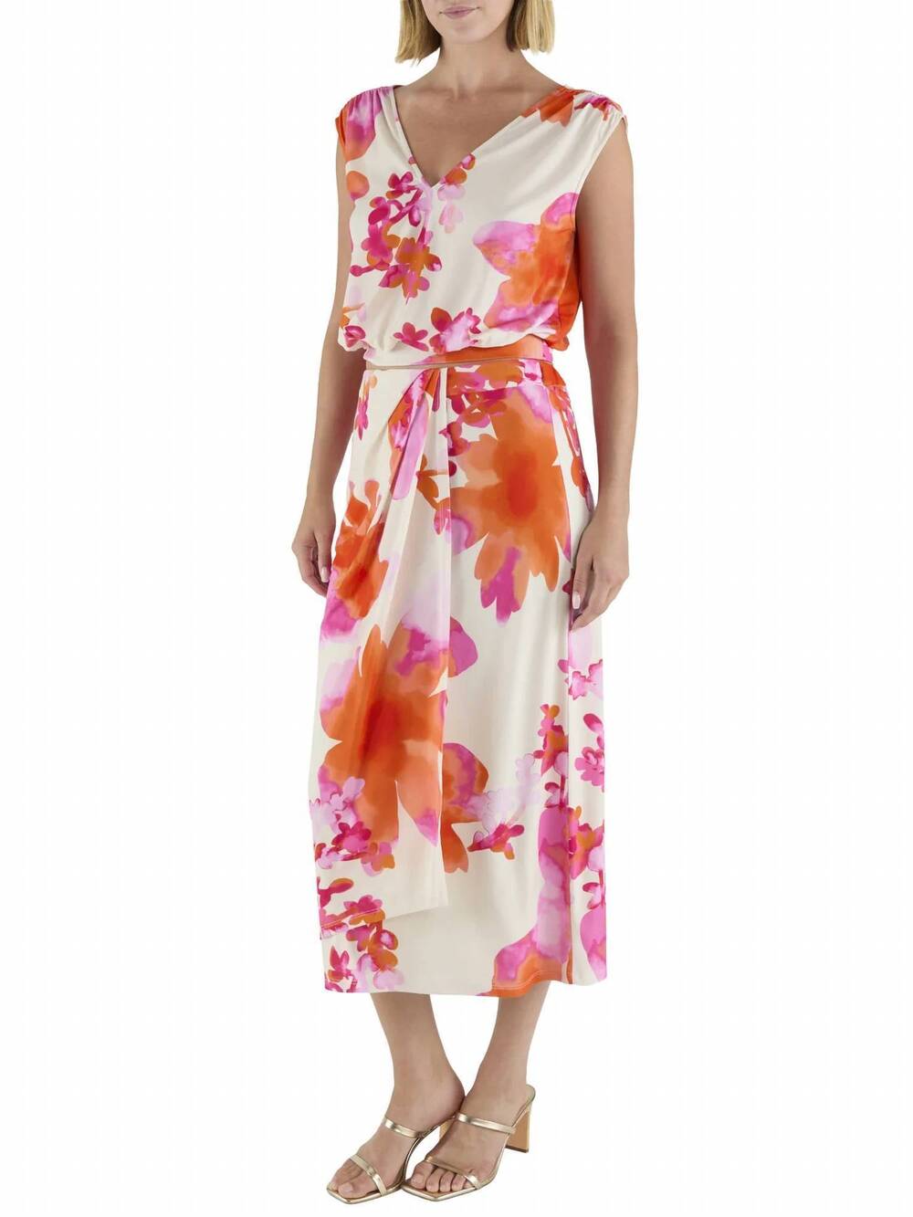 NEW RAMY BROOK brielle skirt in sunset orange floral